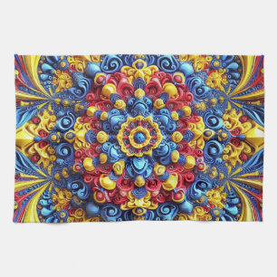 Kitchen towel with Romanian Colours Design