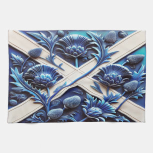 Kitchen towel with Scottish Thistles Design