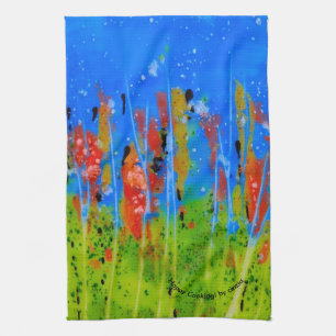 Kitchen towel with splashed-colours