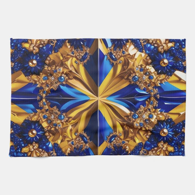 Kitchen towel with Sweden Colours Design (Horizontal)