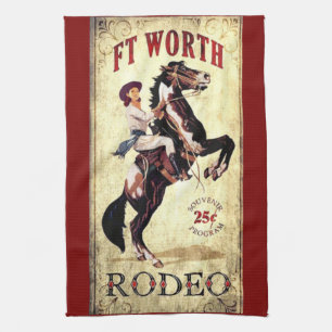 Kitchen Towel with Vintage Cowgirl Poster
