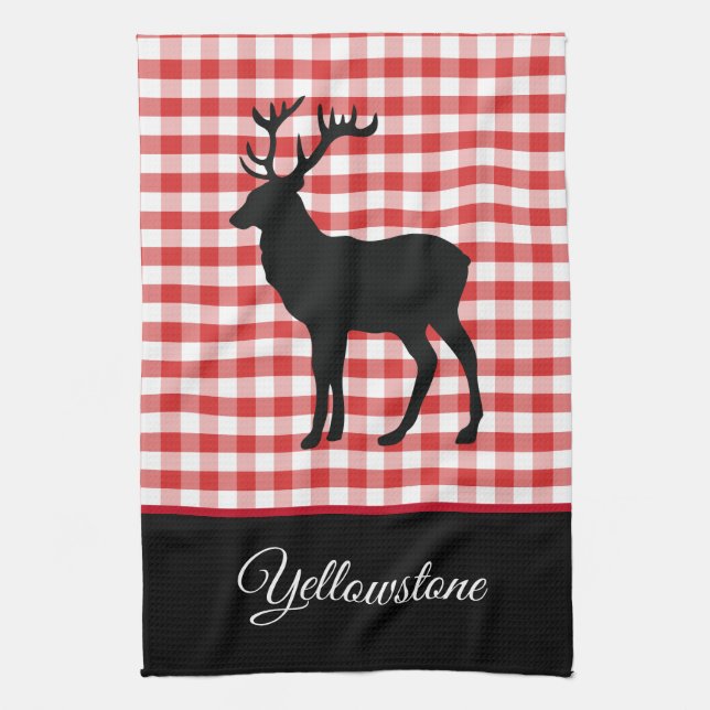 Kitchen Towel-Yellowstone Elk Tea Towel (Vertical)