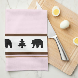 Kitchen Towel-Yellowstone Lodge 3 Bear and Trees Tea Towel