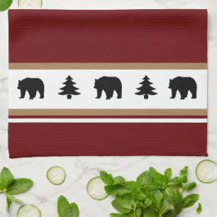Kitchen Towel-Yellowstone Lodge 3 Bear and Trees Tea Towel