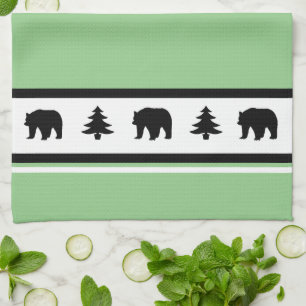 Kitchen Towel-Yellowstone Lodge 3 Bear and Trees Tea Towel