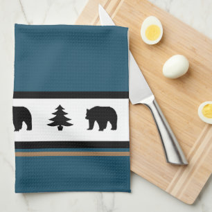Kitchen Towel-Yellowstone Lodge 3 Bear and Trees Tea Towel