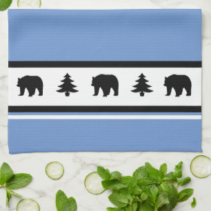 Kitchen Towel-Yellowstone Lodge 3 Bear and Trees Tea Towel
