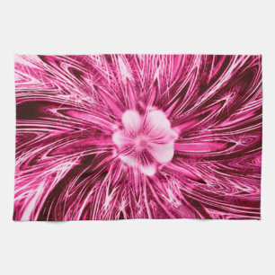 Kitchen Towels Abstract Lines Purple Flower