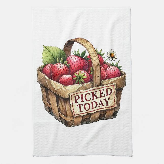 Kitchen Towels-Berry Basket Kitchen Towel (Vertical)