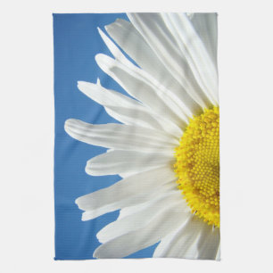 Kitchen towels Blue Sky White Daisy Flowers