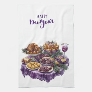 Kitchen Towels-Happy New Year Kitchen Towels