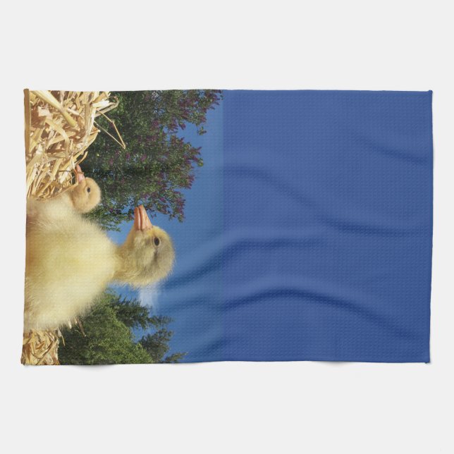 Kitchen Towels,holiday, funny farm animal geese Tea Towel (Horizontal)