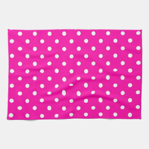 Kitchen Towels Hot Pink Polka Dot