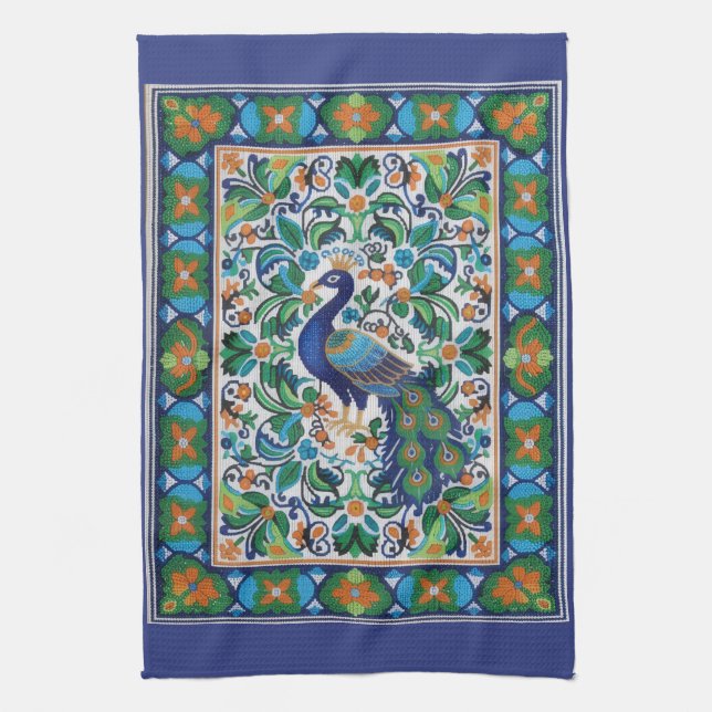 Kitchen Towels - Peacock (Vertical)