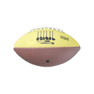 Kitchen utensil cartoon illustration  american football