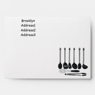 Kitchen utensil cartoon illustration envelope