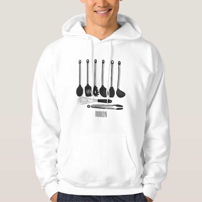 Kitchen utensil cartoon illustration  hoodie (Front)