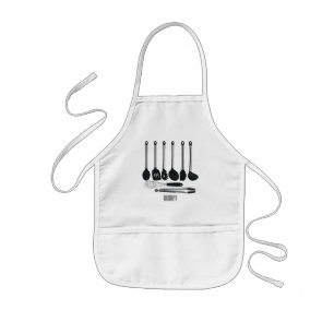 Kitchen utensil cartoon illustration  kids apron