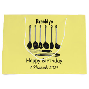 Kitchen utensil cartoon illustration large gift bag