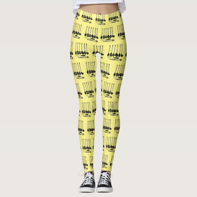 Kitchen utensil cartoon illustration  leggings (Front)