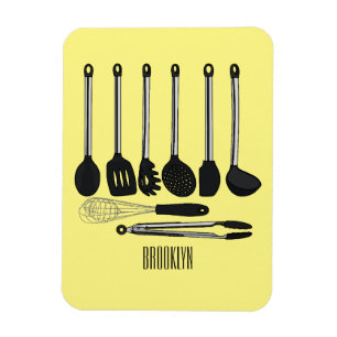 Kitchen utensil cartoon illustration  magnet