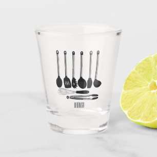 Kitchen utensil cartoon illustration shot glass