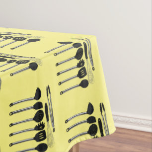 Kitchen utensil cartoon illustration tablecloth