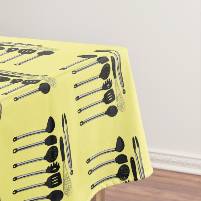 Kitchen utensil cartoon illustration  tablecloth (In Situ)