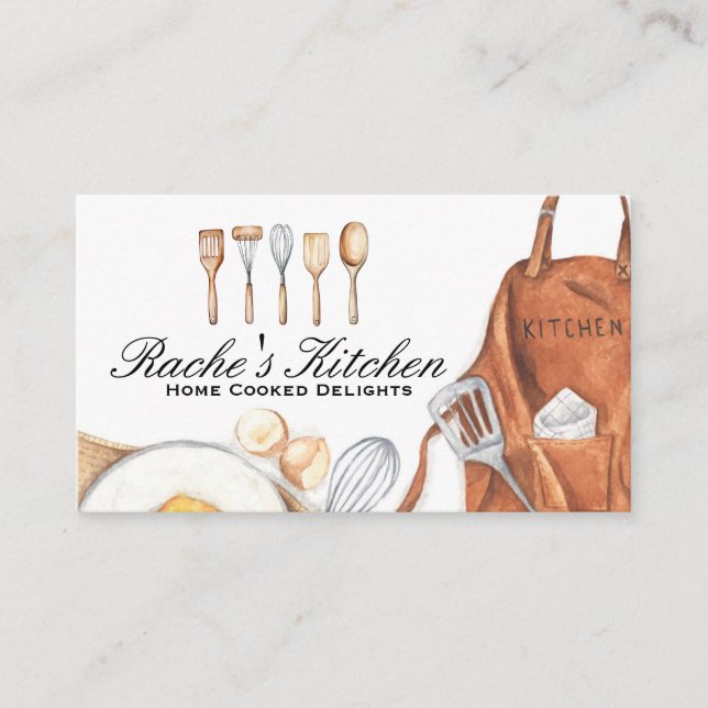 Kitchen Utensils and Cooking Ingredients  Business Card (Front)