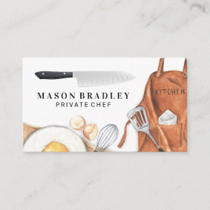 Kitchen Utensils   Cooking Ingredients Business Card