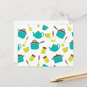 Kitchen Utensils, Cookware, Cutlery, Kitchenware Postcard