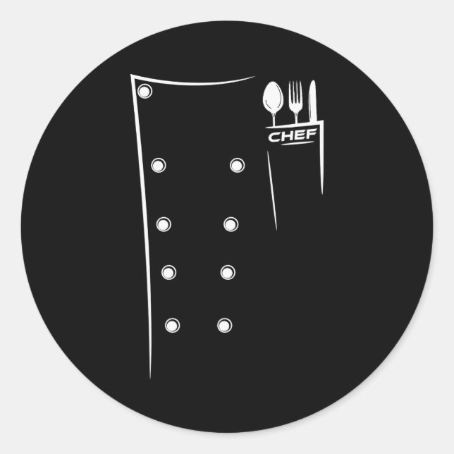 Kitchen Utensils Design Chef Culinary Outfit  Classic Round Sticker (Front)