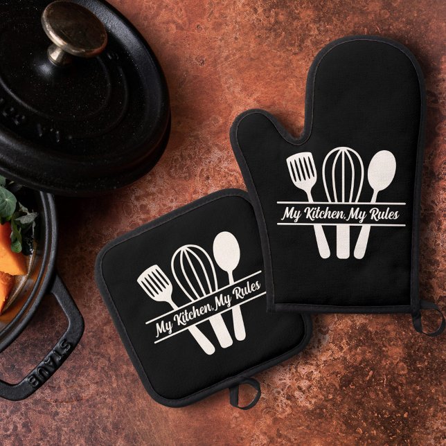 Kitchen Utensils Monogram Oven Mitt & Pot Holder Set (Kitchen Utensils Monogram Oven Mitt & Pot Holder Set)