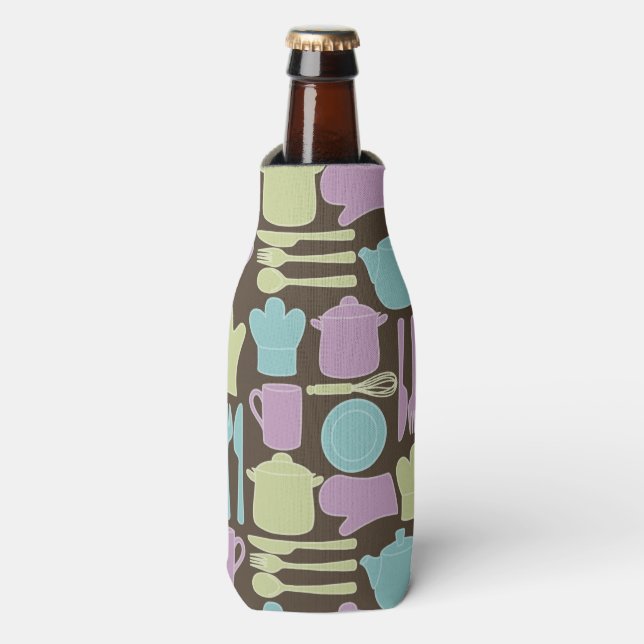 Kitchen Utensils Pattern 2 Bottle Cooler (Bottle Front)