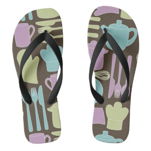 Kitchen Utensils Pattern 2 Flip Flops