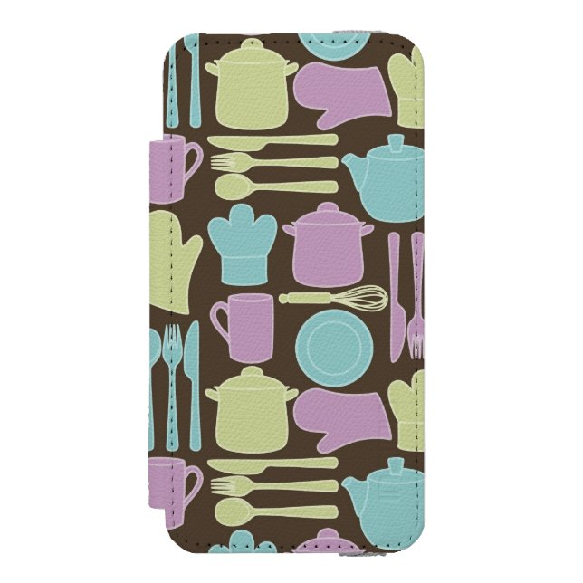 Kitchen Utensils Pattern 2 Incipio iPhone Wallet Case (Folio Front)