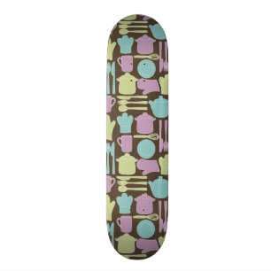 Kitchen Utensils Pattern 2 Skateboard