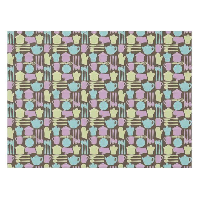 Kitchen Utensils Pattern 2 Tablecloth (Front (Horizontal))