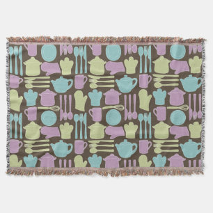 Kitchen Utensils Pattern 2 Throw Blanket