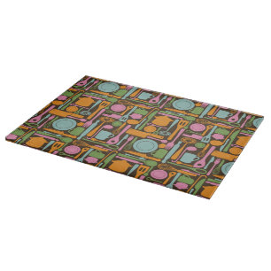 Kitchen Utensils Pattern 3 Cutting Board