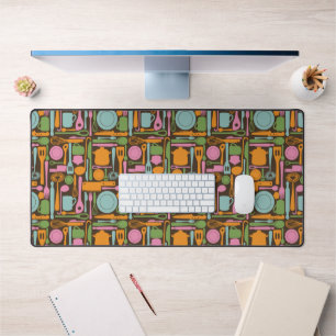 Kitchen Utensils Pattern 3 Desk Mat