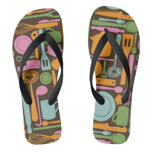 Kitchen Utensils Pattern 3 Flip Flops