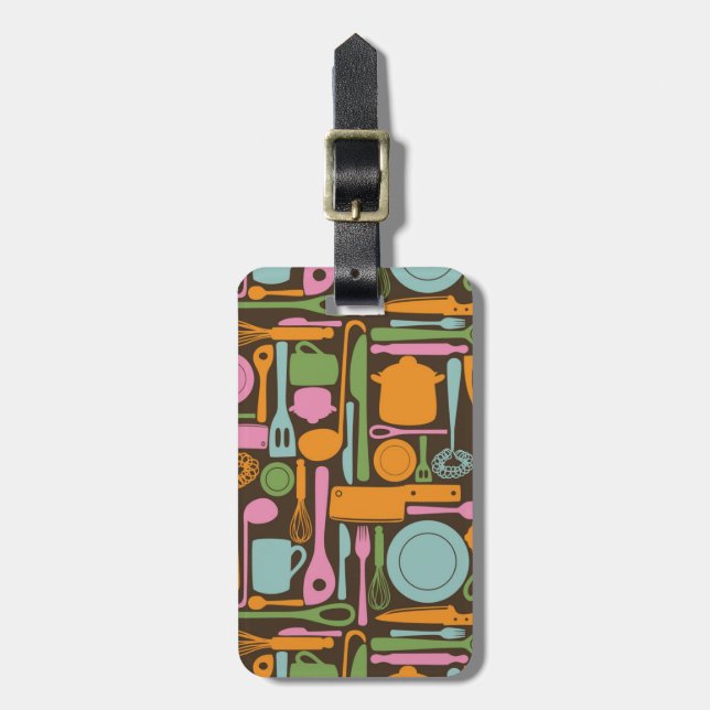 Kitchen Utensils Pattern 3 Luggage Tag (Front Vertical)