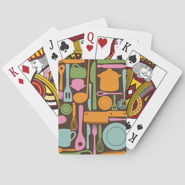 Kitchen Utensils Pattern 3 Playing Cards (Back)