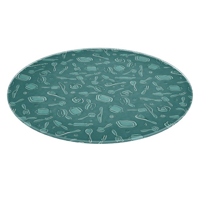 Kitchen Utensils Pattern Cutting Board (Corner)
