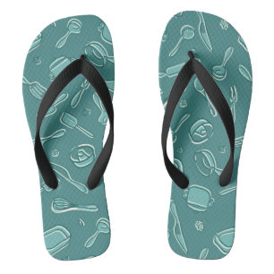 Kitchen Utensils Pattern Flip Flops