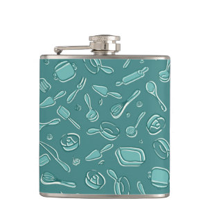 Kitchen Utensils Pattern Hip Flask