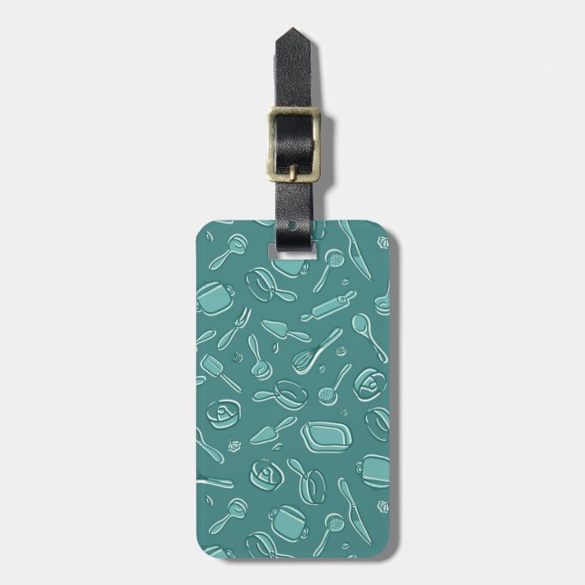 Kitchen Utensils Pattern Luggage Tag (Front Vertical)