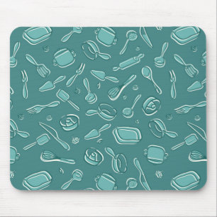 Kitchen Utensils Pattern Mouse Mat