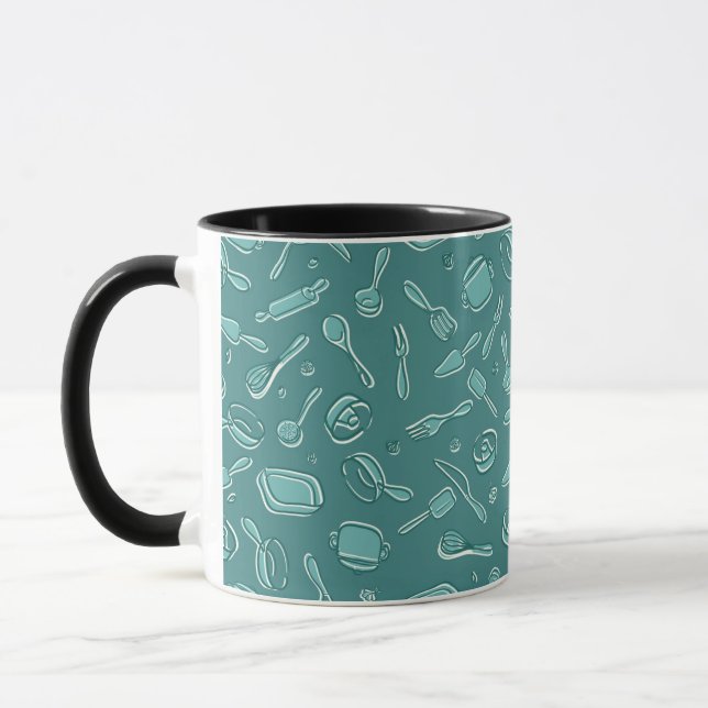 Kitchen Utensils Pattern Mug (Left)